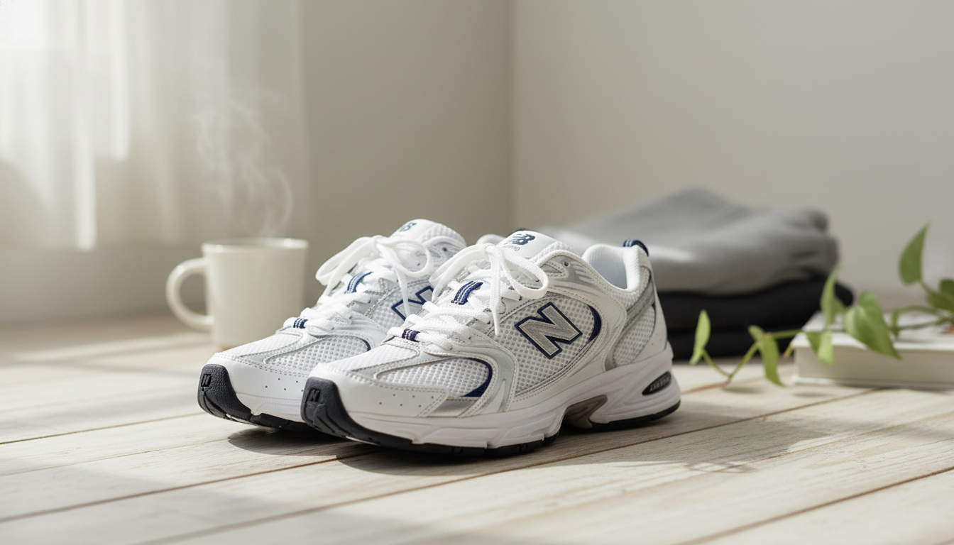 New Balance Women’s White Lace-Up Sneakers for Daily Wear