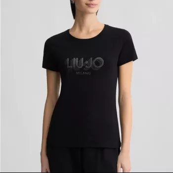 Liu Jo Black Printed Tee: Everyday Polish in Cotton